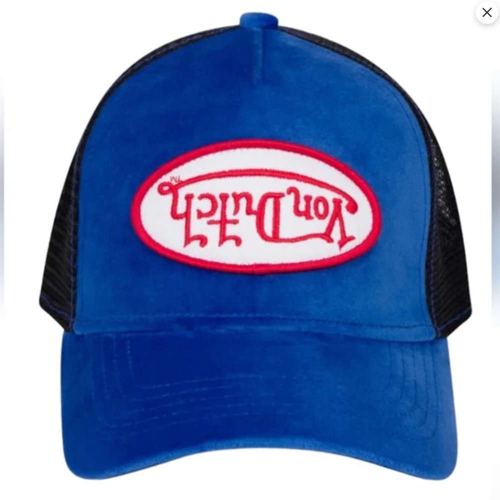 🆕️ Von Dutch Royal Blue Velvet Trucker Hat